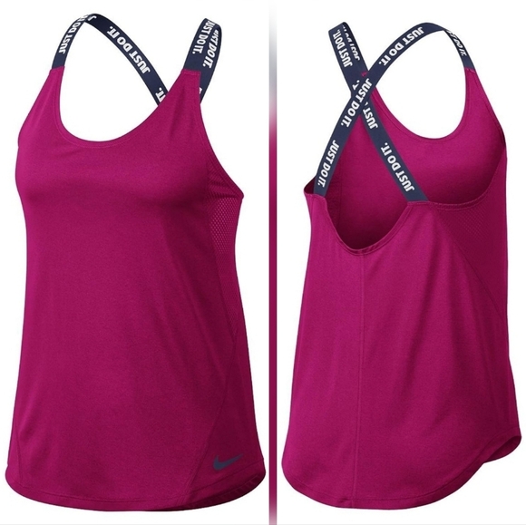 Nike Magenta Dri-Fit Mesh Running Tank Top - Picture 7 of 16